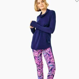 Lilly Pulitzer Luxletic Makaylie Pullover True Navy Size Medium NWT